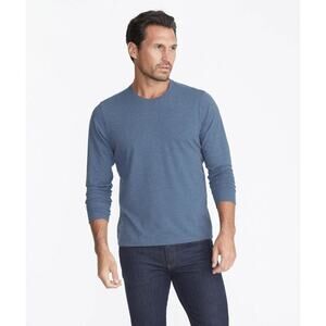 UNTUCKit Men's Ultrasoft Long Sleeve Crewneck T-Shirt Heather Blue Large